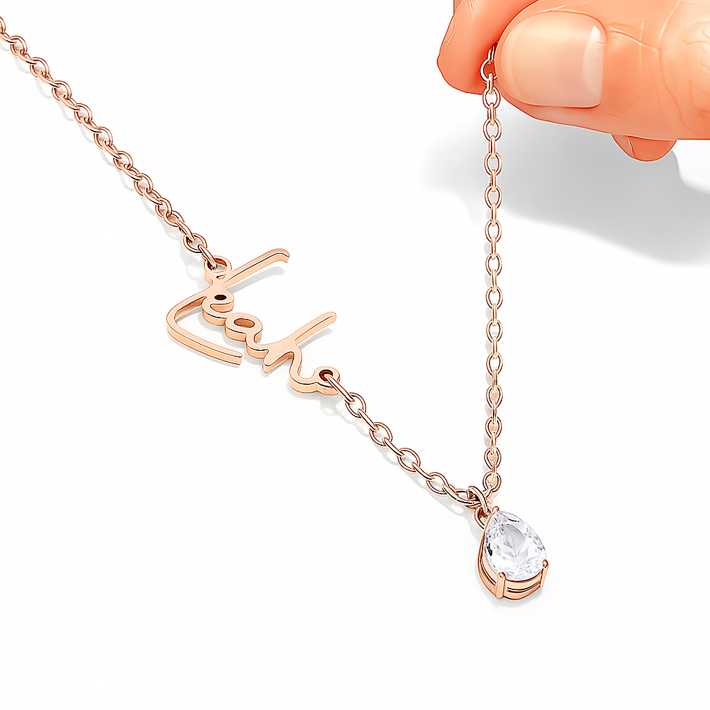 Náhrdelník se jménem a kamenem narození