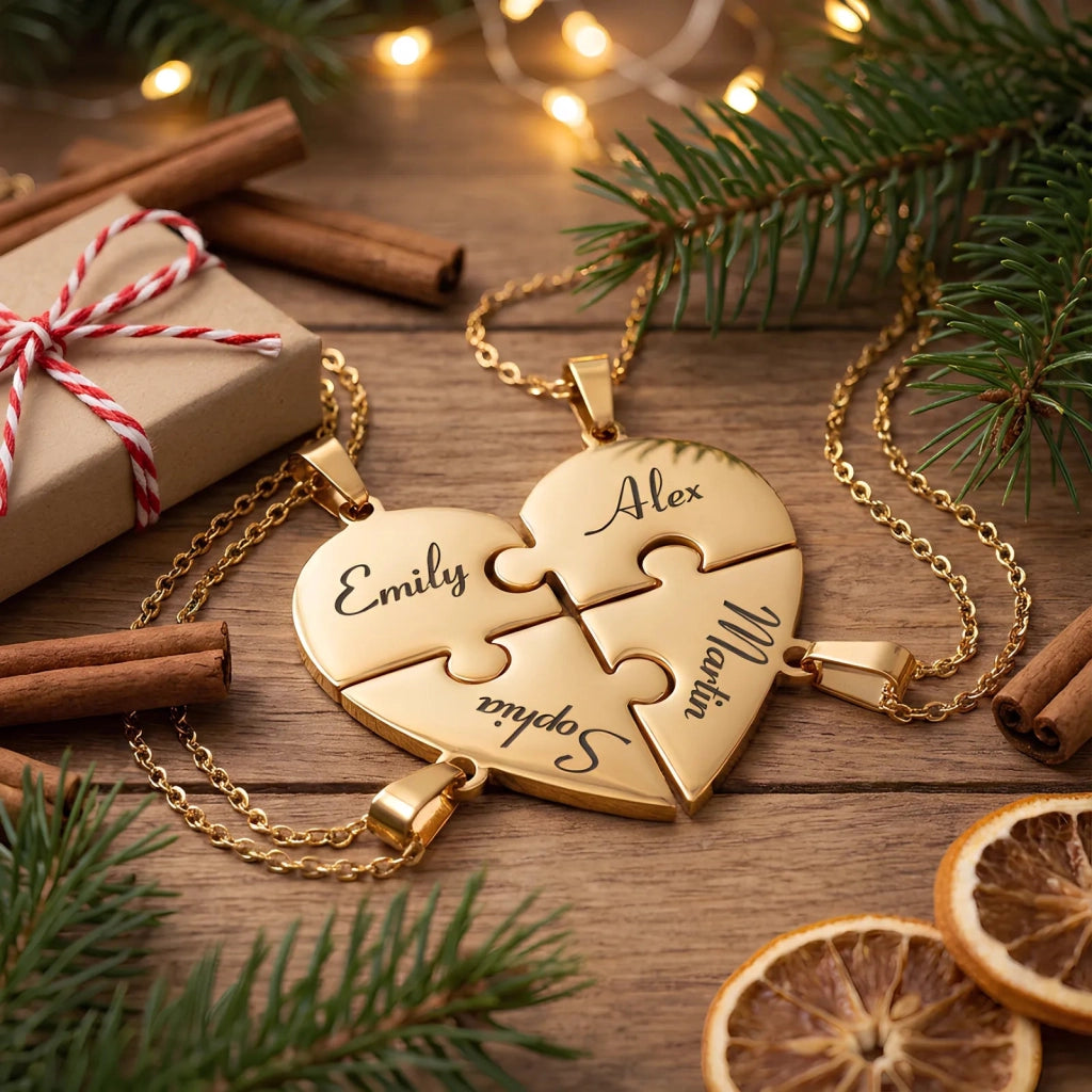 Personalizovaný rodinný puzzle náhrdelník