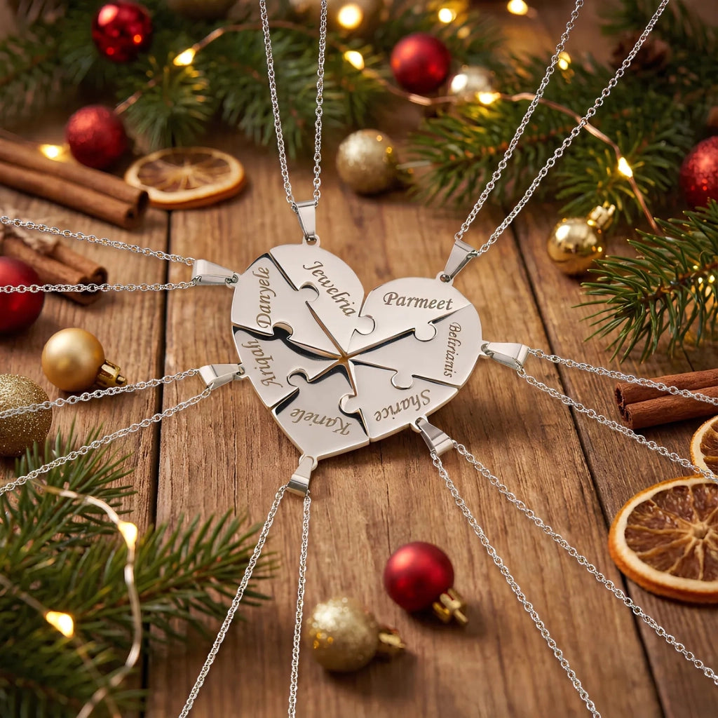 Personalizovaný rodinný puzzle náhrdelník