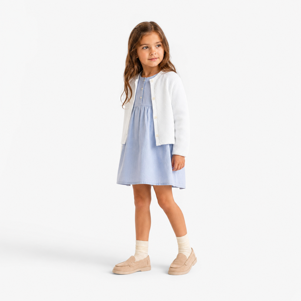 mocassins enfant beige photo lifestyle portée