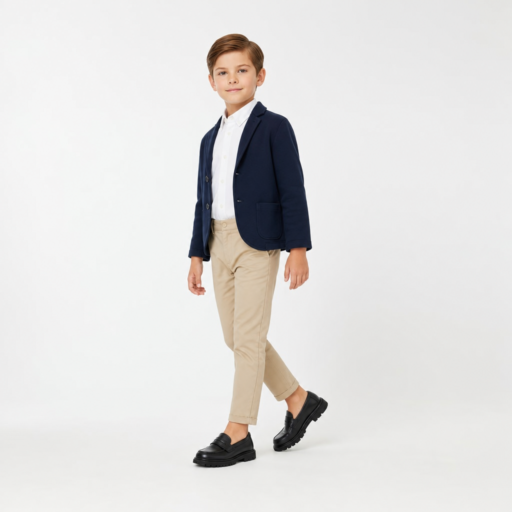 mocassins enfant en cuir à talon photo lifestyle portée