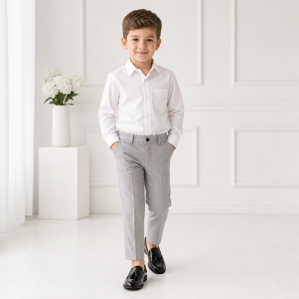 mocassins enfant noir verni brillant shooting porté avec mannequin entier