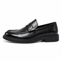 mocassins homme noir verni en cuir vue de côté
